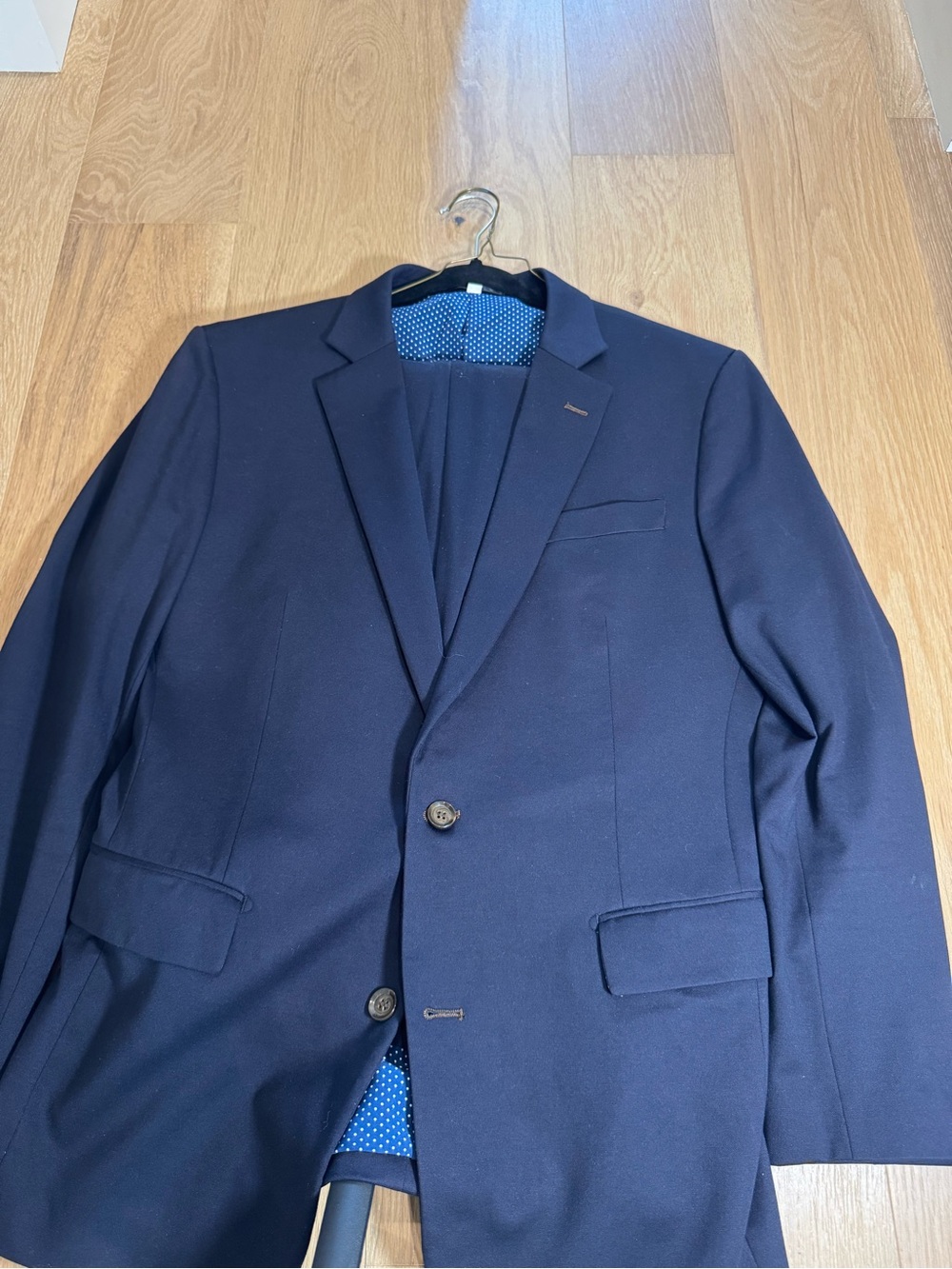 Men's Navy Single-Breasted Suit Jacket & Pants set